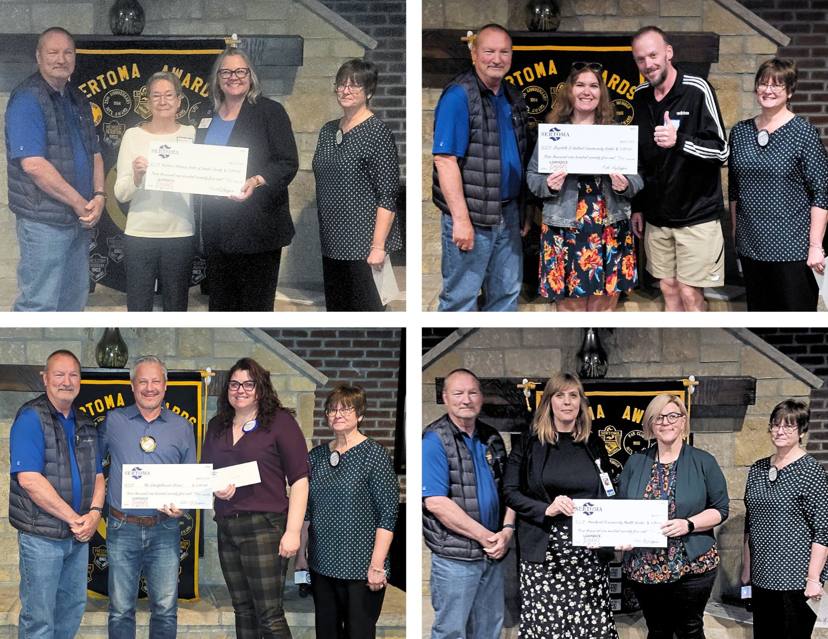 Collage of Lawrence Lights SERTOMA Community Grant Recipients